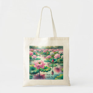 Lotus Flowers & Quote Tygkasse