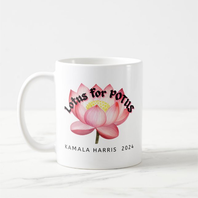 Lotus for POTUS Harris Val Kaffemugg (Vänster)