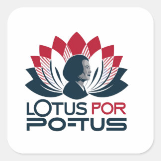Lotus for POTUS Kamala Harris 2024 Fyrkantigt Klistermärke