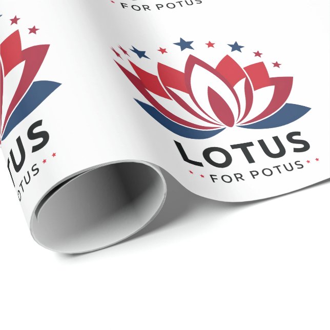 Lotus for POTUS Kamala Harris 2024 Presentpapper (Rullad Hörn)