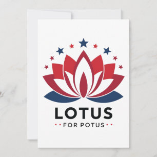 Lotus for POTUS Kamala Harris 2024 Tack Kort