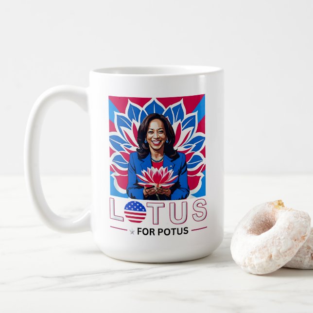 Lotus for Potus Kamala Harris President Kampanj Kaffemugg (Med munk)