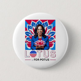 Lotus for Potus Kamala Harris President Kampanj Knapp