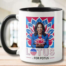 Lotus for Potus Kamala Harris President Kampanj Mugg