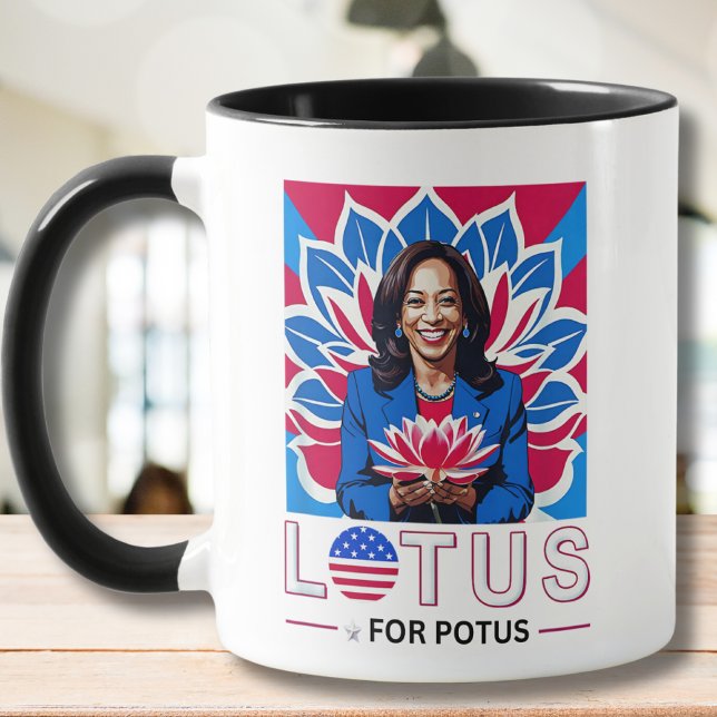 Lotus for Potus Kamala Harris President Kampanj Mugg (Skapare uppladdad)