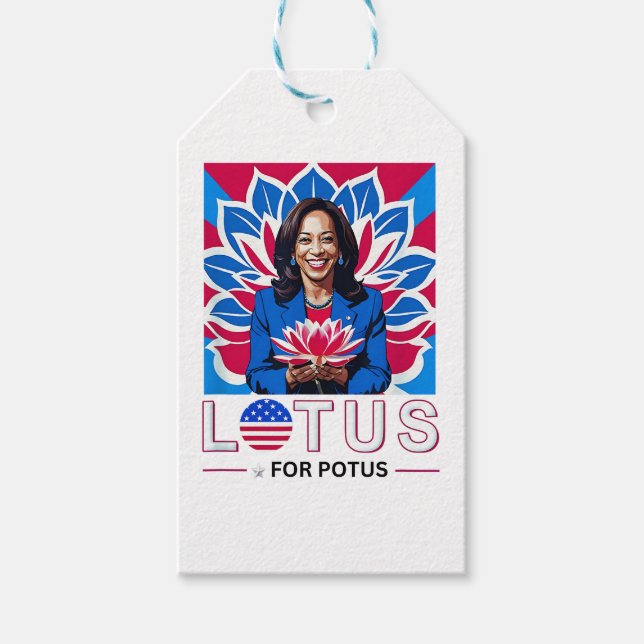 Lotus for Potus Kamala Harris President Kampanj Presentetikett (Framsidan)