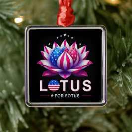 Lotus for Potus Kamala Harris Trendig Lotus Potus Julgransprydnad Metall