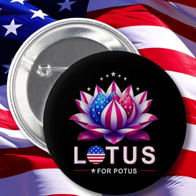 Lotus for Potus Kamala Harris Trendig Lotus Potus Knapp (Skapare uppladdad)