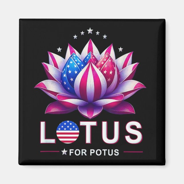 Lotus for Potus Kamala Harris Trendig Lotus Potus Magnet (Framsidan)