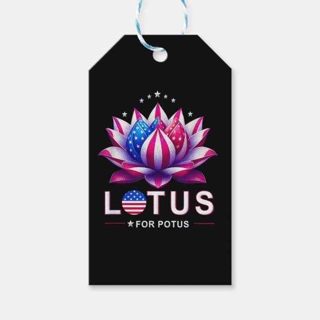 Lotus for Potus Kamala Harris Trendig Lotus Potus Presentetikett (Framsidan)