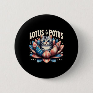 Lotus för Potus USA-flagga Kattälskare Kamala Harr Knapp