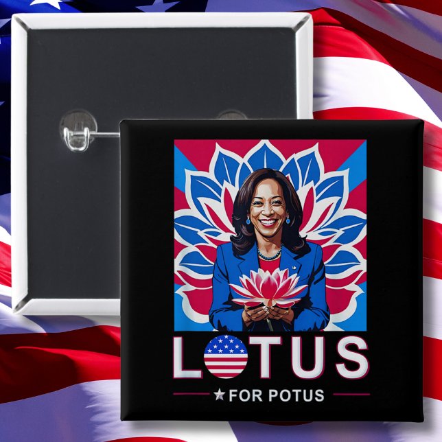 Lotus For Potus USA Valection Kamala Harris 2024 Knapp (Skapare uppladdad)