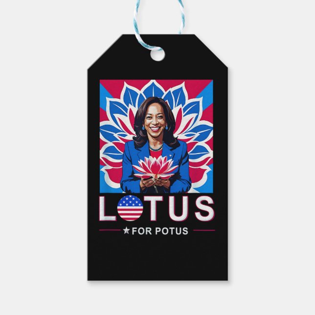 Lotus For Potus USA Valection Kamala Harris 2024 Presentetikett (Framsidan)