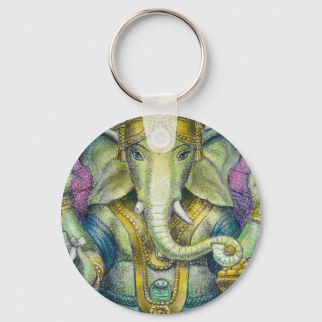 Lotus Ganesha Keychain Nyckelring (Framsida)