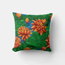 Lotus Garden 16 tum x 16 tum Cotton Pillow