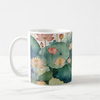 "Lotus Garden" Blommigt Mugg by DAKimage