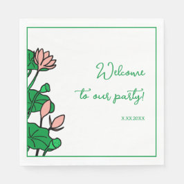 Lotus Garden Personlig Party Pappra Napkins Pappersservett