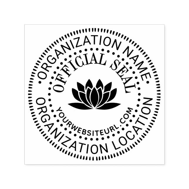Lotus Generic Anpassningsbar Officiell Seal Namn L Självfärgande Stämpel (Design)