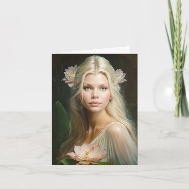 Lotus Goddes Birthday Card Helgkort (Framsida)