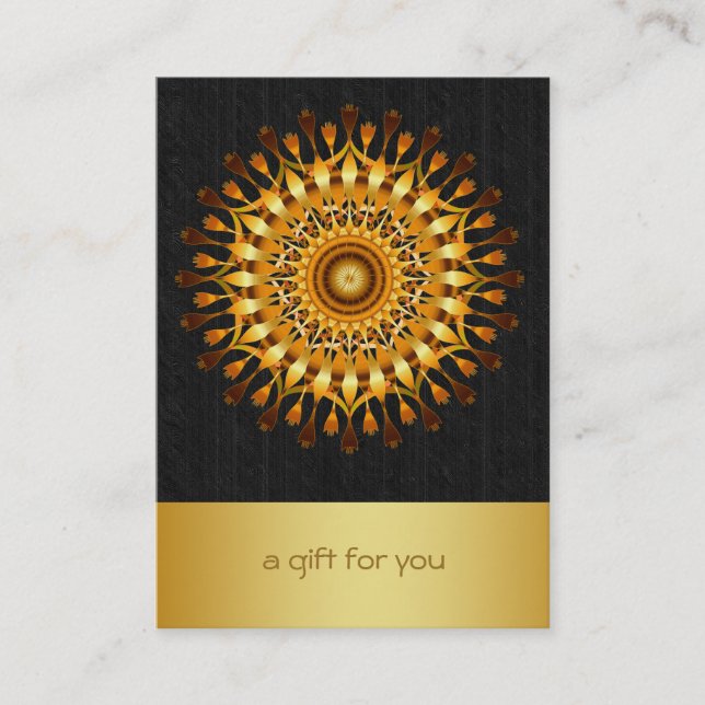 Lotus Guld Mandala Salon and Spa Gift Certificate Rabattkort (Framsida)