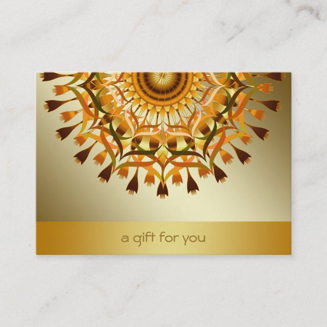 Lotus Guld Mandala Salon and Spa Gift Certificate Rabattkort (Framsida)