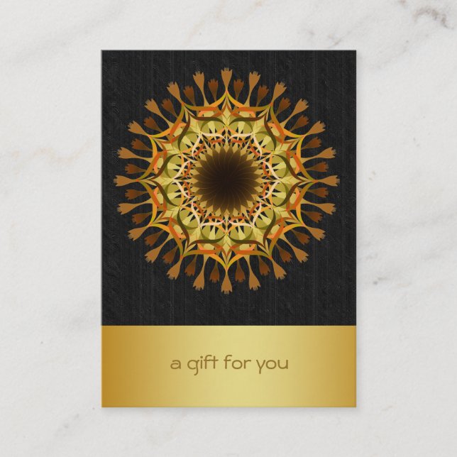Lotus Guld Mandala Salon and Spa Gift Certificate Rabattkort (Framsida)