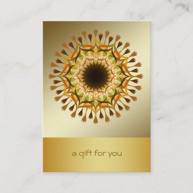 Lotus Guld Mandala Salon and Spa Gift Certificate Rabattkort (Framsida)