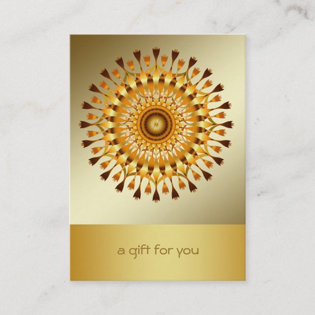 Lotus Guld Mandala Salon and Spa Gift Certificate Rabattkort (Framsida)