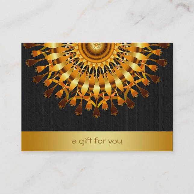 Lotus Guld Mandala Salon and Spa Gift Certificate Rabattkort (Framsida)