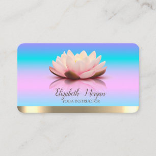 Lotus Guld Rand Yoga Ombre Holografisk Visitkort