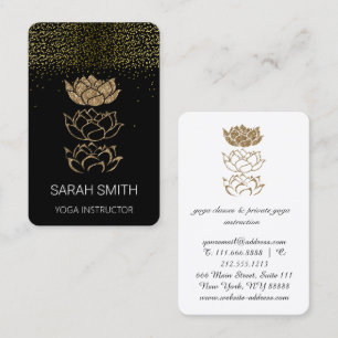 Lotus guld Yoga Mindfulness Glitter Visitkort