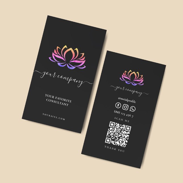 Lotus Hälsa Spa Therapists Cosmetologists QR Visitkort (Skapare uppladdad)