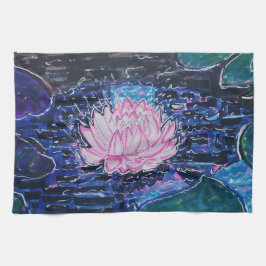 Lotus i mörkt vatten kökshandduk