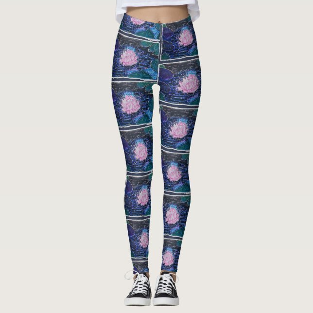 Lotus i mörkt vatten leggings (Framsida)