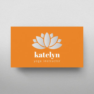 Lotus Icon Yoga Instructor för den moderna Elegant Visitkort