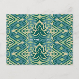 Lotus Ikat-mönster - Den Vita Lotusen Vykort