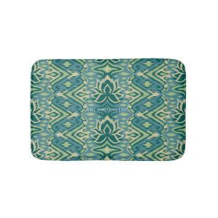 Lotus Ikat Mönster - White Lotus Badrumsmatta