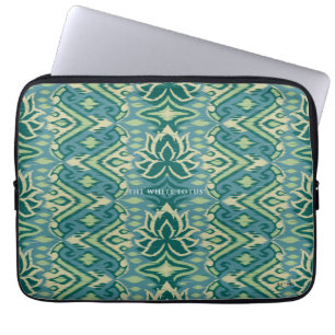 Lotus Ikat Mönster - White Lotus Laptop Fodral
