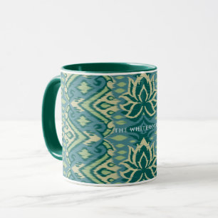 Lotus Ikat Mönster - White Lotus Mugg