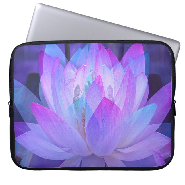 Lotus in Blue... Laptop Sleeve (Framsidan)
