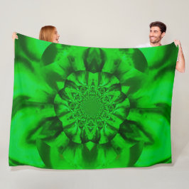 Lotus in Grönt Satin Fleece Blanket