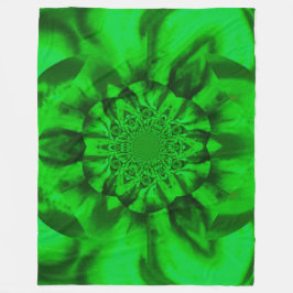 Lotus in Grönt Satin Fleece Blanket