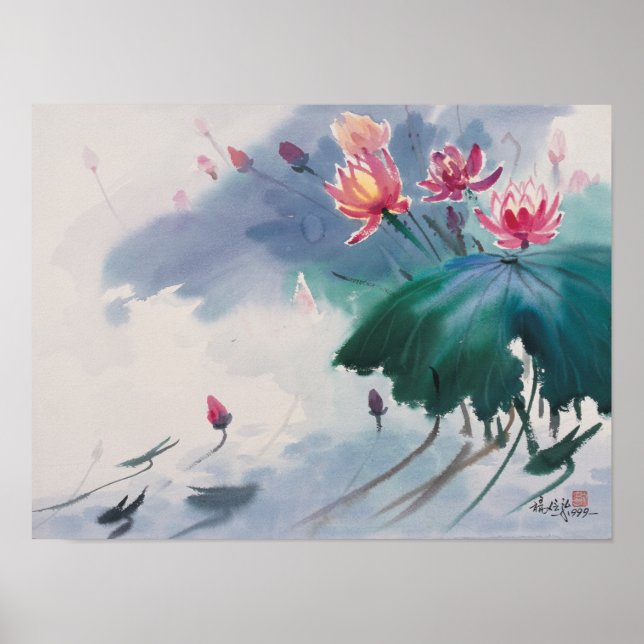 Lotus in Pond Poster (Framsidan)