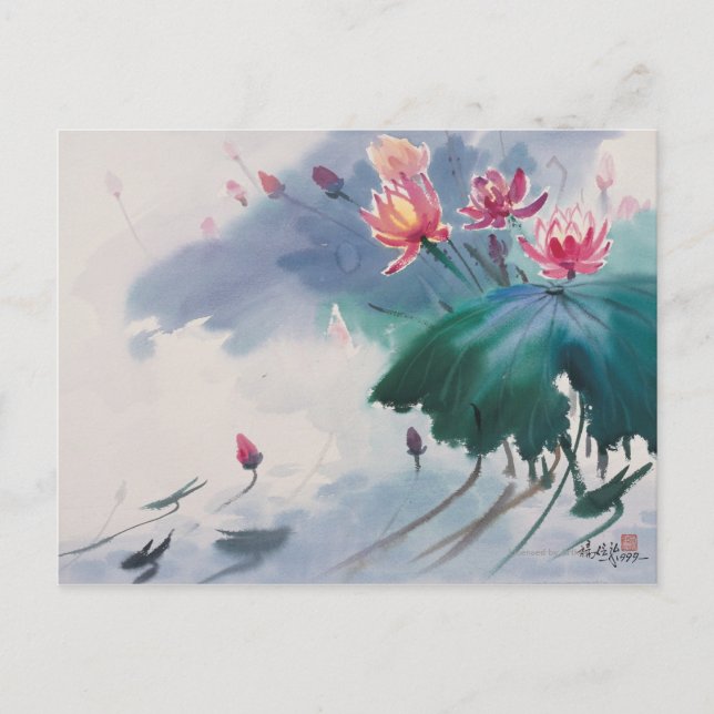 Lotus in Pond Vykort (Framsida)
