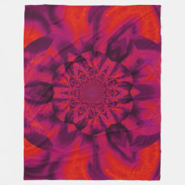 Lotus in Red Satin Fleece Blanket