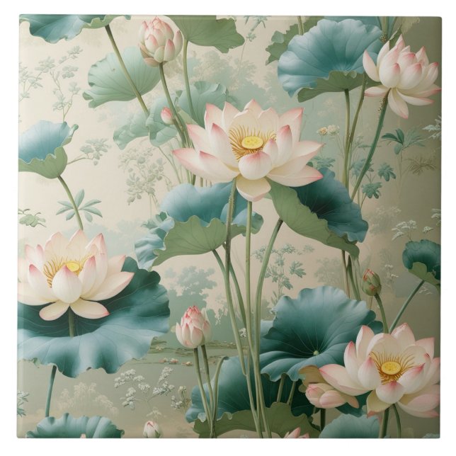 Lotus  kakelplatta (Framsidan)
