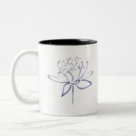 Lotus kalligrafi (blå) Två-Tonad mugg
