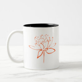 Lotus kalligrafi (Orange) Två-Tonad Mugg