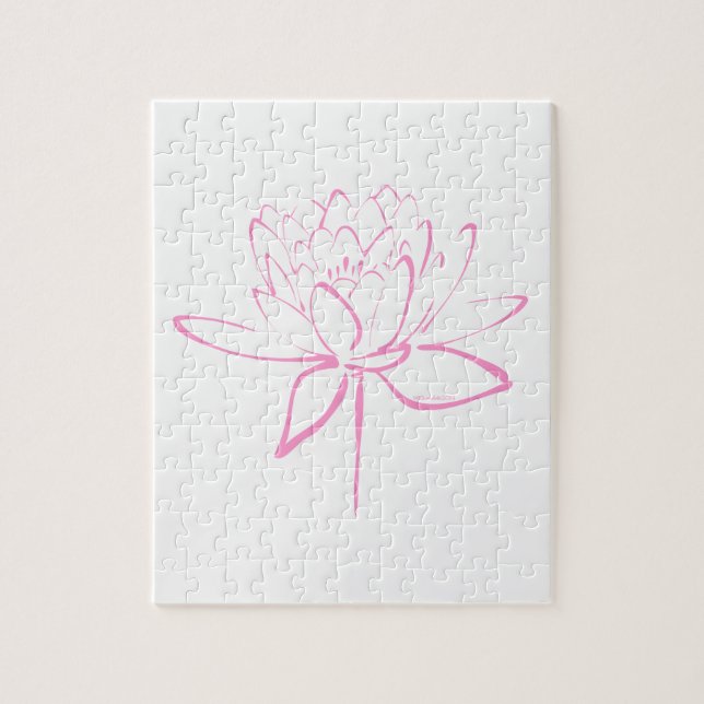 Lotus kalligrafi (rosa) pussel (Vertikal)