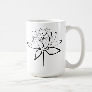 Lotus kalligrafi (svart) kaffemugg